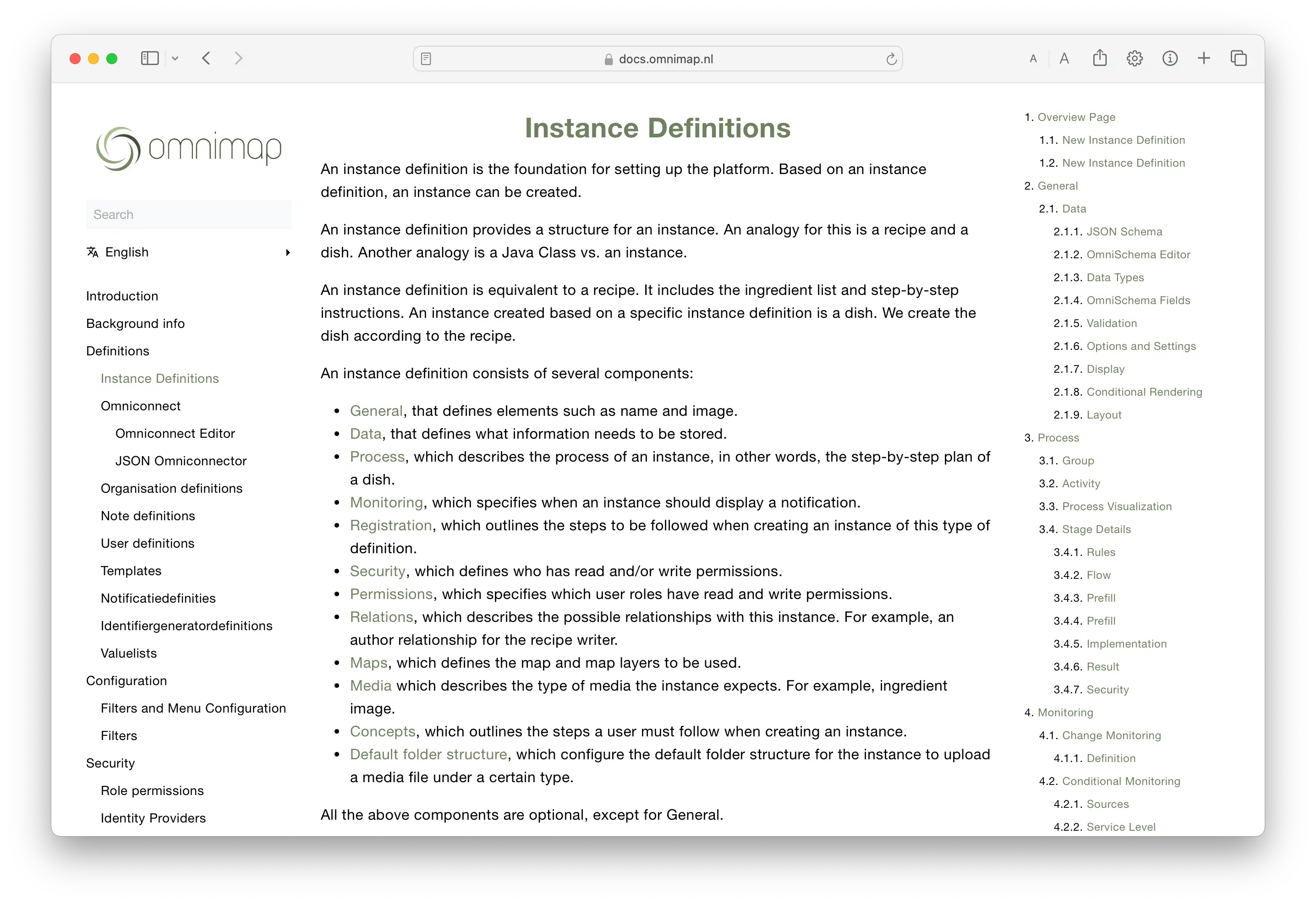 Screenshot of documentation, introduction